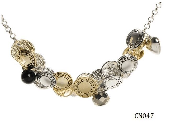 Coach Flower Pearl Gold Necklaces CZI